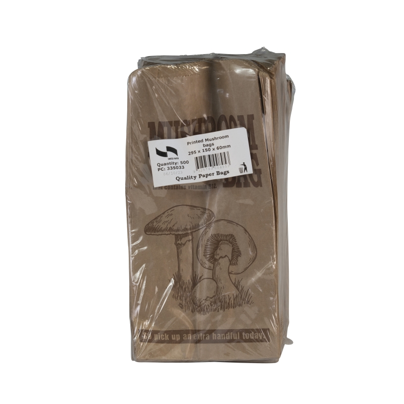 Brown Mushroom Bags 295mm x 150mm x 60mm