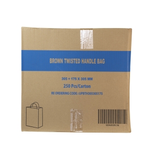 Brown Twist Handle Bags 305mm x 305mm x 175mm