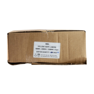 Yellow Carton Liners 16um 435mm x 380mm x 435mm