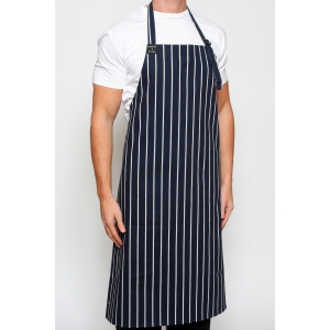 1/2 Apron Blue & White Stripes