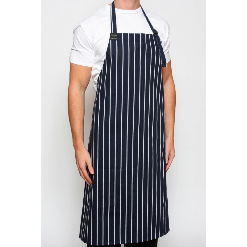 1/2 Apron Blue & White Stripes 