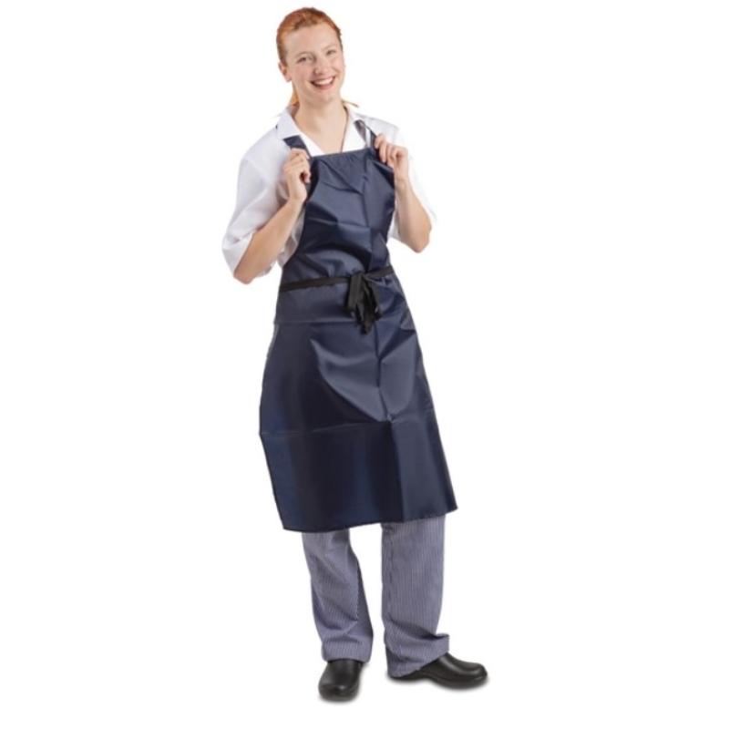 Blue Nylon Bibbed Apron
