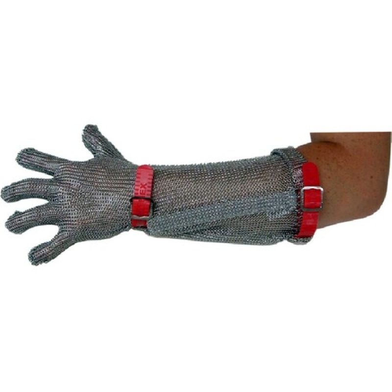 Red Mesh Medium Glove - Long Cuff
