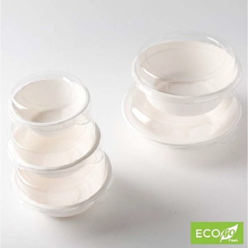 PET Lids 24 | 32 | 40oz for Sugarcane Round Bowls