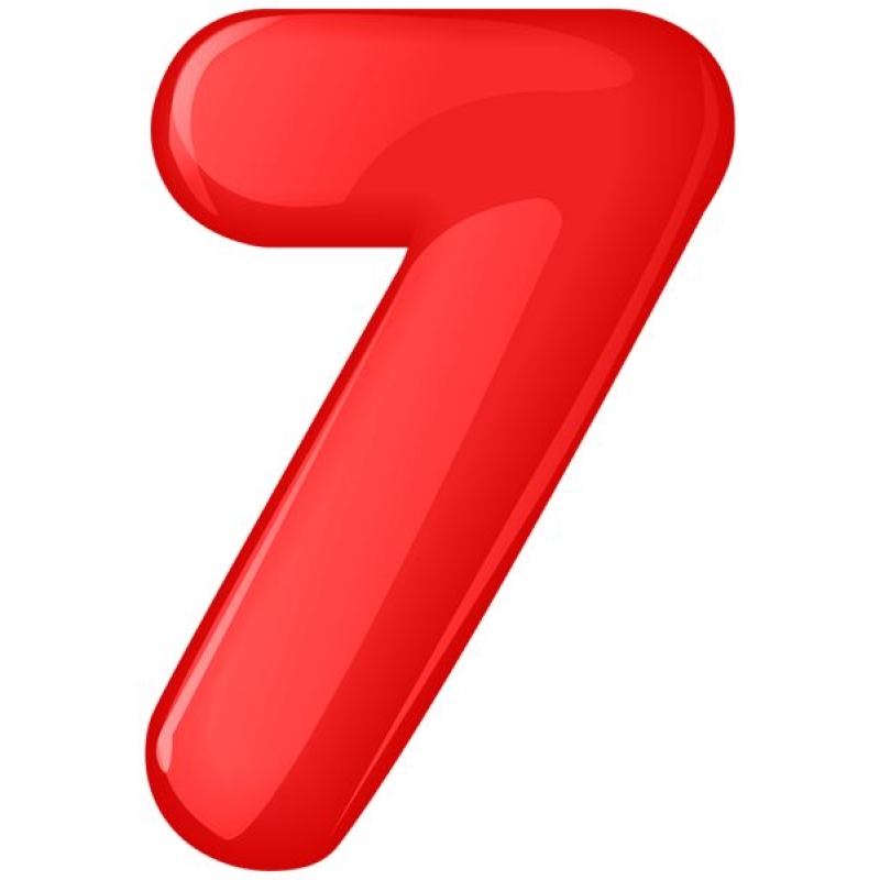 Red Small Number Clips No 7