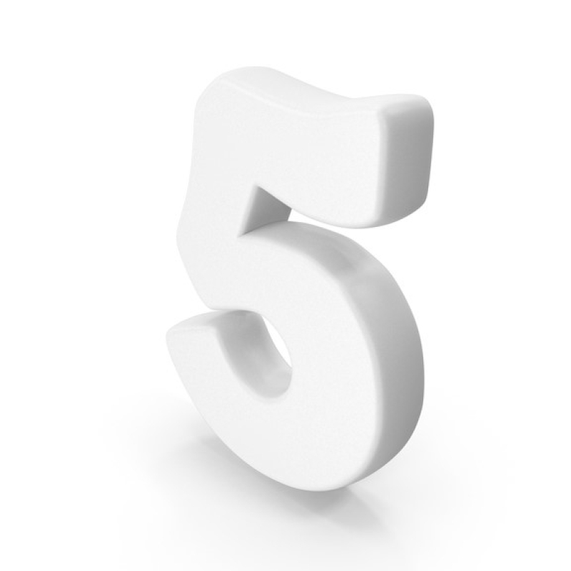 White Small Number Clips No 5