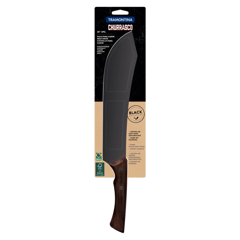 Black Churrasco Meat Knife 