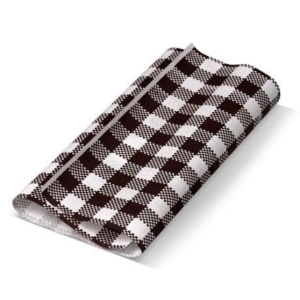 Gingham Black Greaseproof Paper 190mm x 300mm 