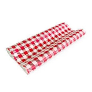 Gingham Red Greaseproof Paper 190mm x 150mm
