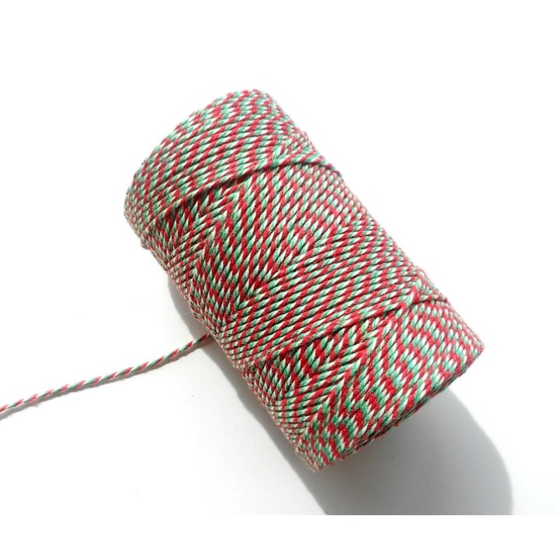 Red, White & Green Twine