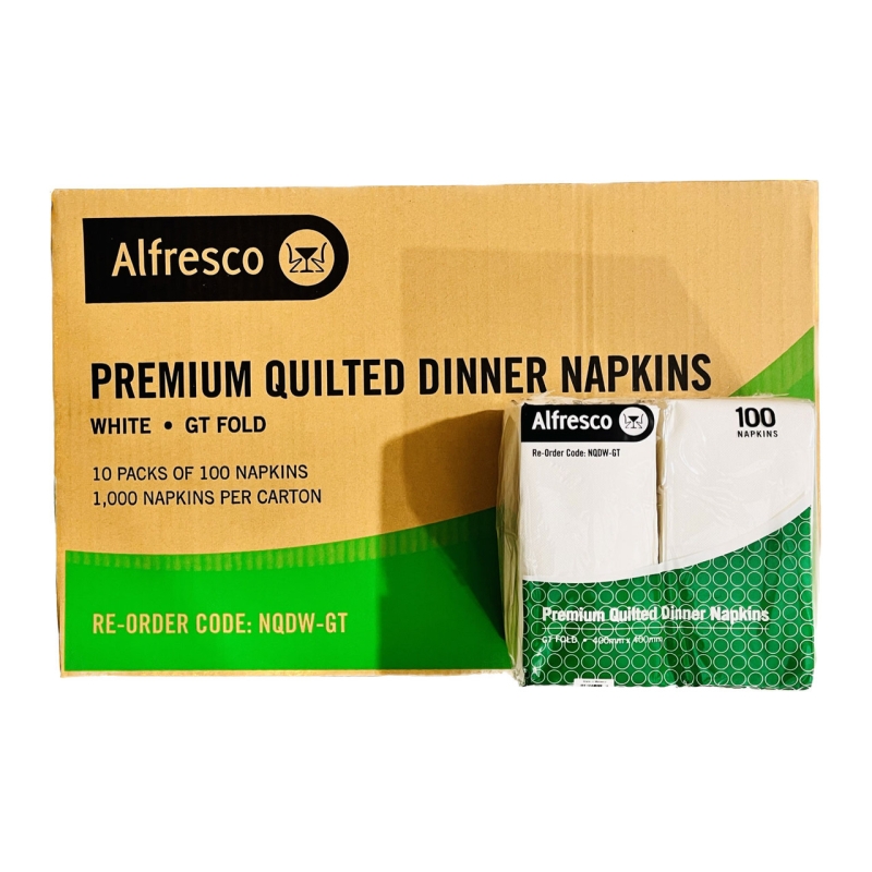 2ply White Quilted Dinner Napkins