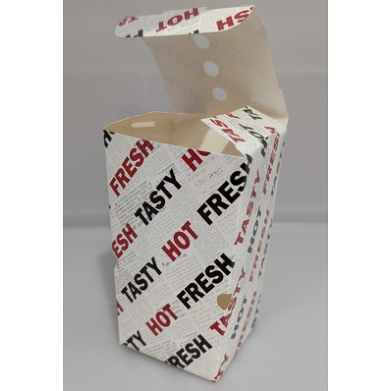 Large Paper Chip Cups Printed Red & Black 68mm x 68mm x 135mm