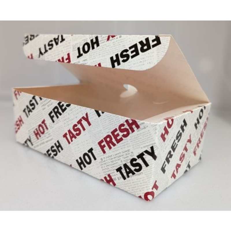 Medium Paper Snack Boxes Printed Red & Black 170mm x 105mm x 70mm