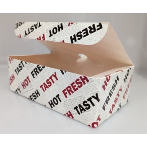 Large Paper Snack Boxes Printed Red & Black 190mm x 110mm x 70mm 