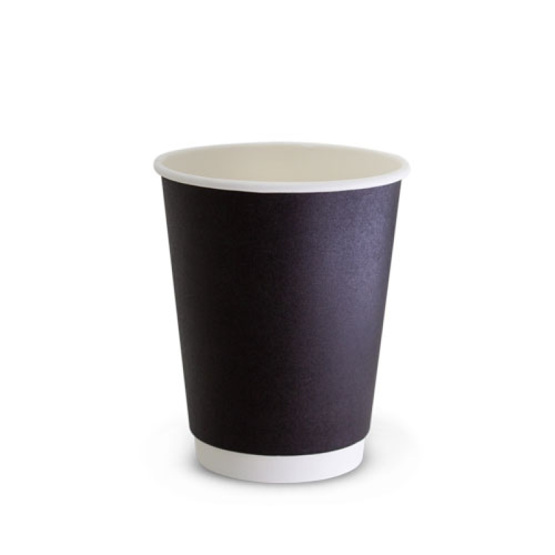Black Truefill Double Walled Coffee Cup 8oz