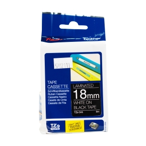 P-Touch Tape White on Black 18mm