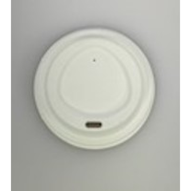 White Eco Fibre Flat Coffee Sip Lids with Hole 8oz, 12oz & 16oz Coffee Cups