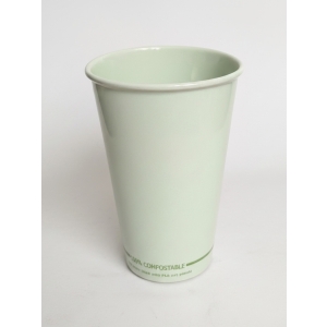 White Eco Double PLA Coated Single Wall Paper Cups 16oz