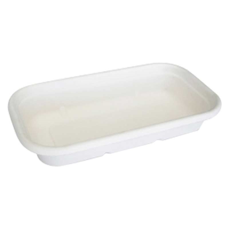 White BioPack Rectangle BioCane White Takeaway Base 750ml