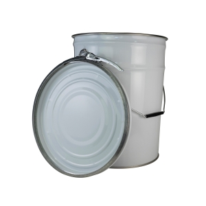 White Plastic Pail 20L O/Top with Metal Handle