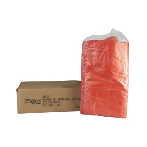 Orange Poly Bags 25um 370mm x 250mm x 935mm