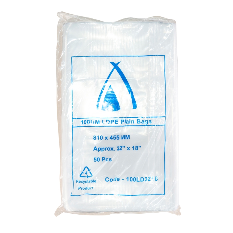 Poly Bags 100um 455mm x 810mm
