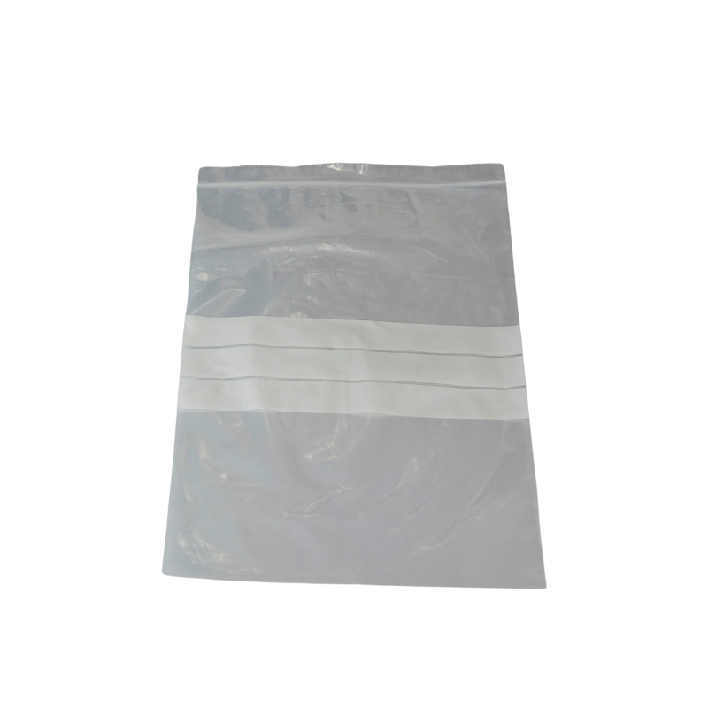Zip Seal Bag with White Panel 100um 230mm x 320mm