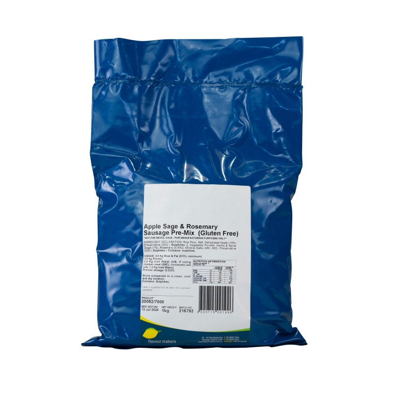 Apple, Sage & Rosemary Sausage Premix - GF