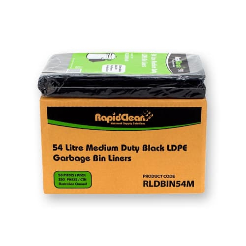 Black 54L LD Medium Duty Bin Liners