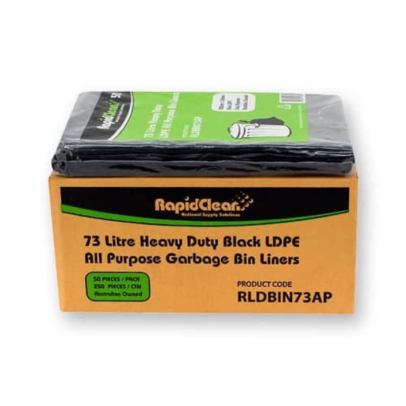 Black 73L All Purpose Bin Liners