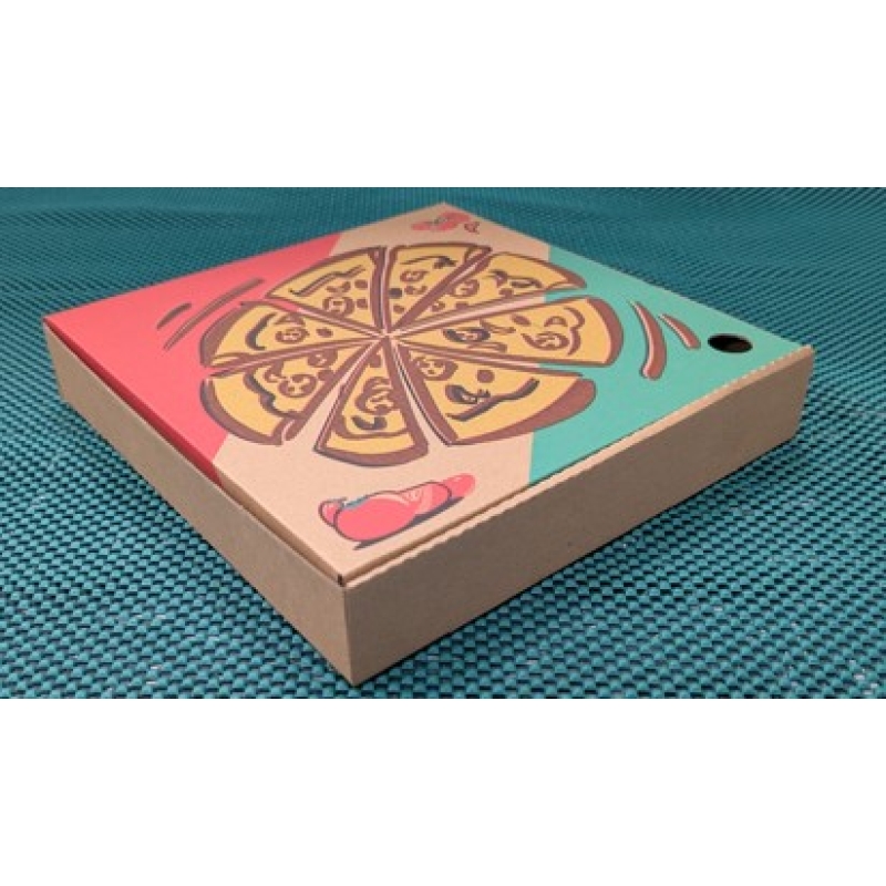 Brown Printed Pizza Boxes 10"
