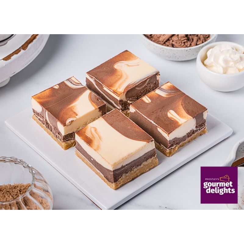 GF Chocolate & Vanilla Cheesecake Slices